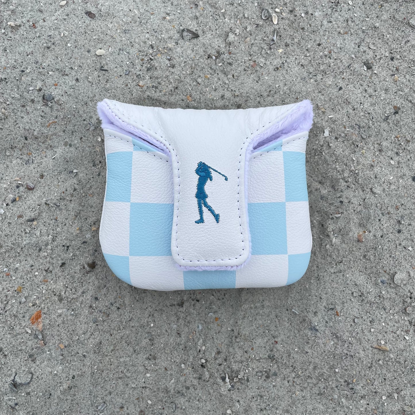 Atlantic Blue Checkered Mallet Putter Headcover