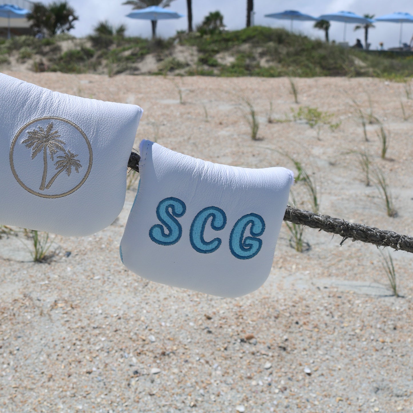 Atlantic Blue Checkered Mallet Putter Headcover