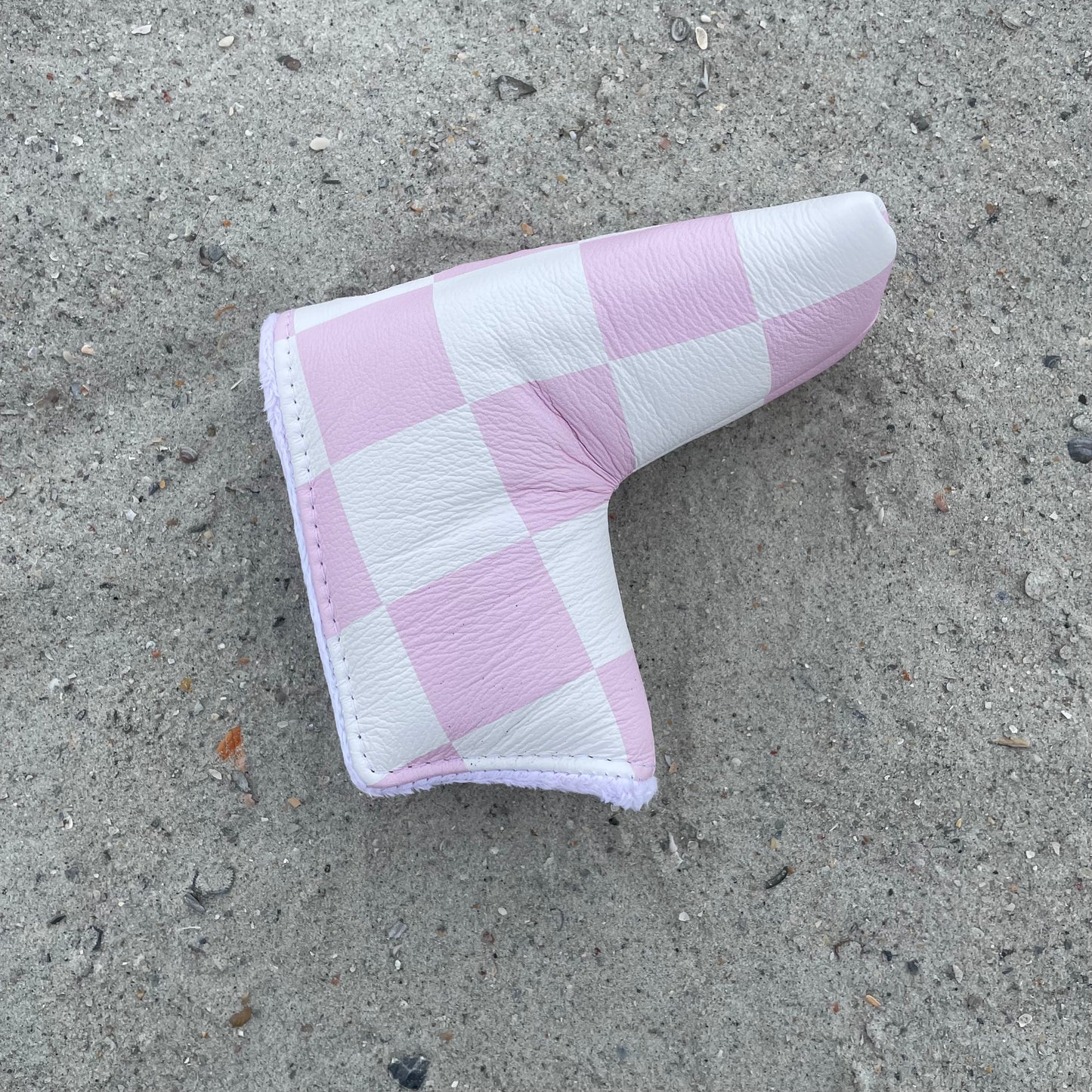 Pink Classic Checkered Blade Putter Headcover